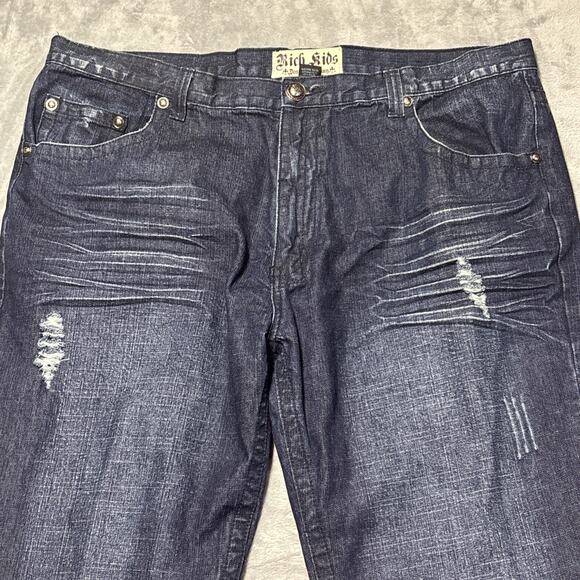 RICH KIDS Denim Co. Men's Blue Straight Leg Embroidered Jeans 42 X 32 - Picture 5 of 8